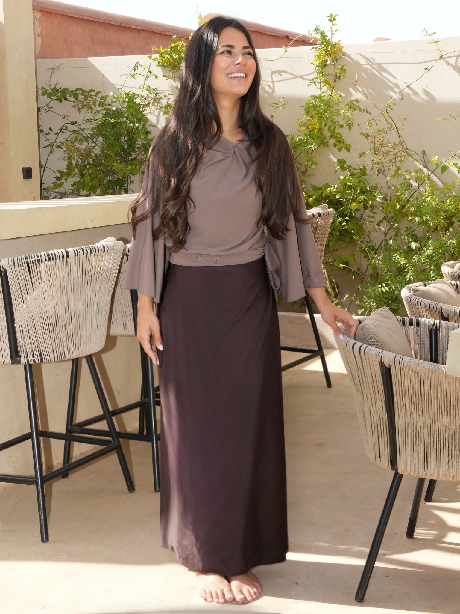 SWIMWEAR SKIRT - TAUPE