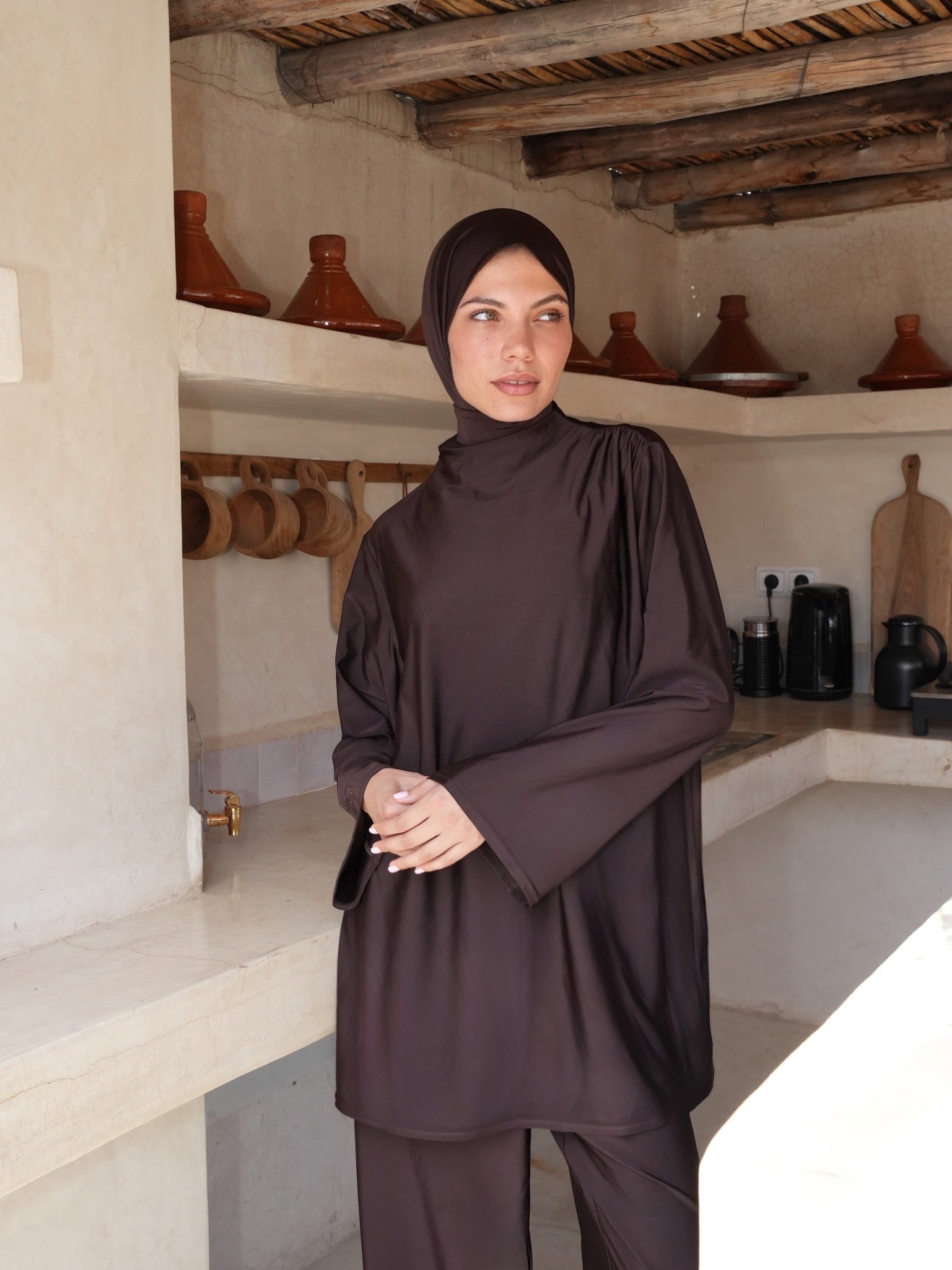 BURKINI DRAPE - MARRON