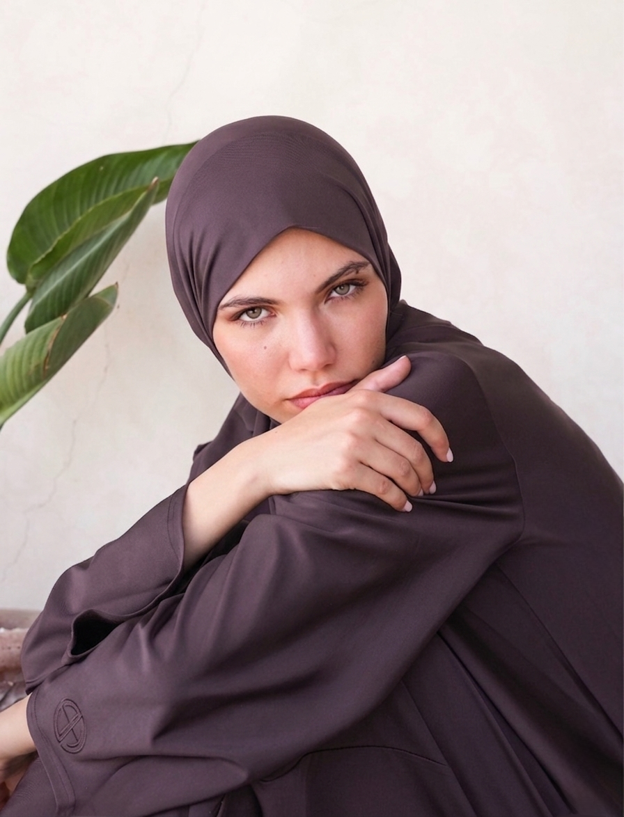 BURKINI DRAPE - AUBERGINE
